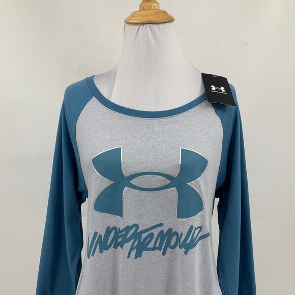 Under Armour T Shirt Womens L Large Live Sportstyle Loose Raglan Baseball Tee - Picture 3 of 12